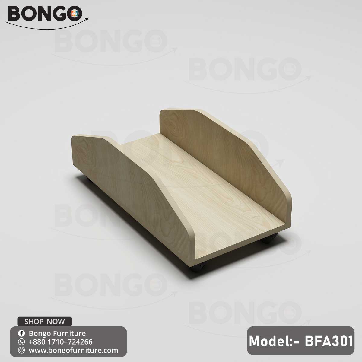 A CPU Cruiser - BFA301 model by Bongo, featuring a gray CPU trolley with PVC wheels and a Water Resistant Strong Laminated Board board base.