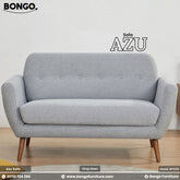 Gray sofa labeled 'Sofa AZU' with Bongo Furniture branding on a light background