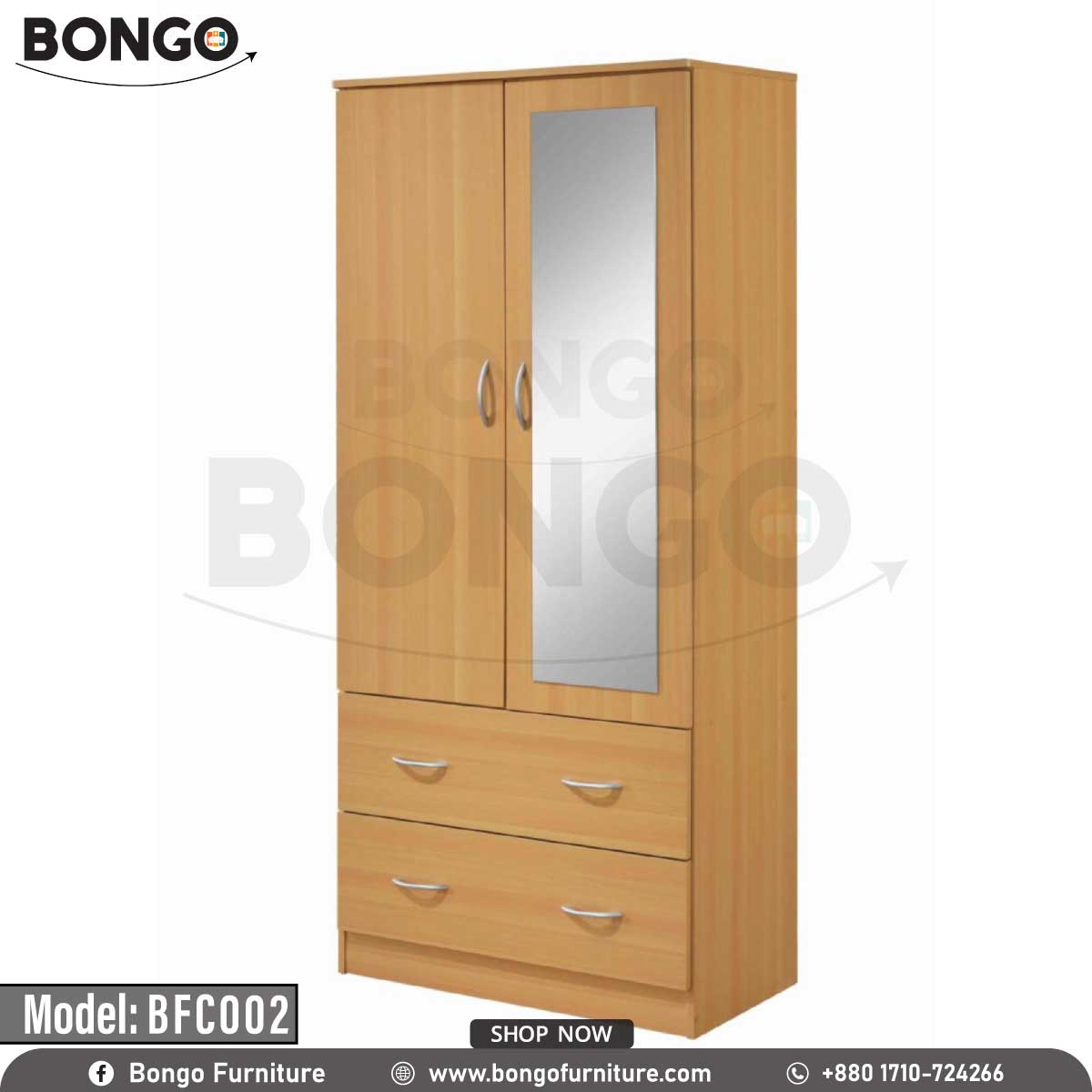 A Beach heritage cupboard with a mirrored section, model BFC002, placed in a living room setting.