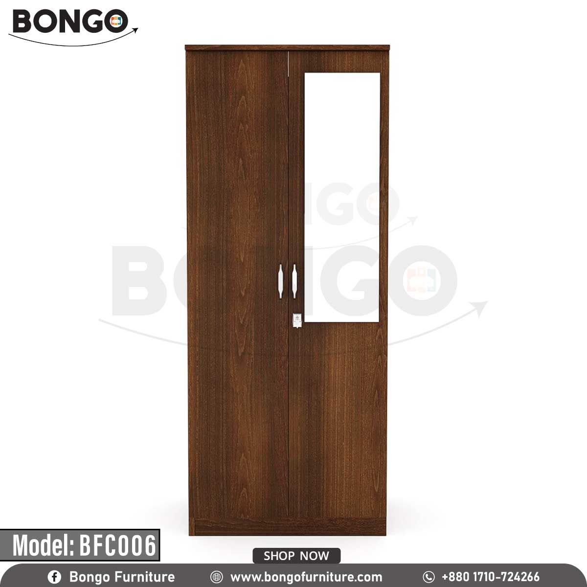 A wooden legacy cupboard with open doors showing clothes hanging inside, placed in a room with a chair and decorative wall art.