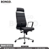 A black office chair with a chrome base and armrests, labeled as 'BFS111' and 'Model BFS11'.