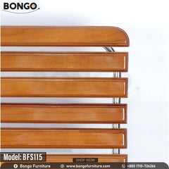 A brown office chair with a stainless steel body and solid wood seat, featuring a chrome base and nylon wheels. A brown office chair with a stainless steel body and solid wood seat, featuring a chrome base and nylon wheels.