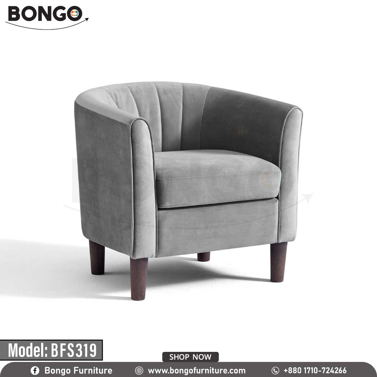 A gray upholstered Olivia Sofa with a footstool, featuring a checkered pattern on the fabric, set in a cozy living room setting with a built-in cushion on the footstool.