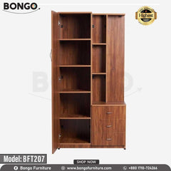 Water Resistant Strong Laminated Board cabinet with open doors on a white background, featuring the Bongo Furniture brand. Water Resistant Strong Laminated Board cabinet with open doors on a white background, featuring the Bongo Furniture brand.