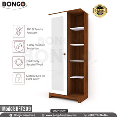A promotional image of a tall, modern dressing table from BONGO. The unit has a dark wood-grain finish with white accents. Its main feature is a sliding, full-length mirror that reveals hidden storage behind it. Next to the mirror is a column of open display shelves, and there is a drawer at the base. The dressing table is shown in a bedroom setting. A "Highest Quality" seal is in the top corner. A promotional image of a tall, modern dressing table from BONGO. The unit has a dark wood-grain finish with white accents. Its main feature is a sliding, full-length mirror that reveals hidden storage behind it. Next to the mirror is a column of open display shelves, and there is a drawer at the base. The dressing table is shown in a bedroom setting. A "Highest Quality" seal is in the top corner.