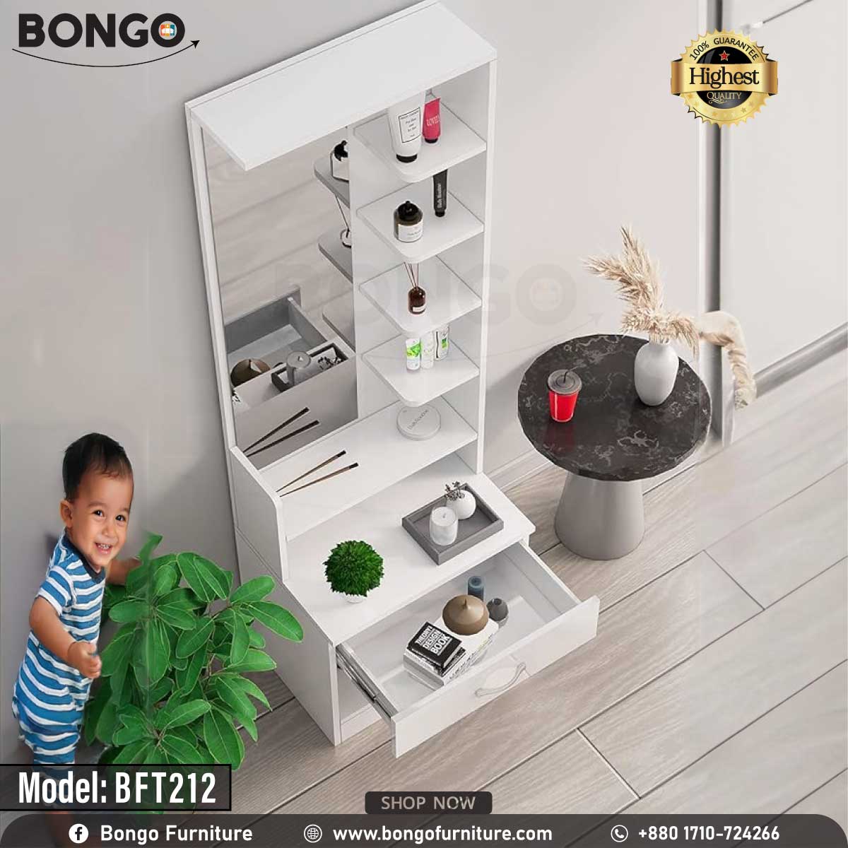 Dazzling Dressing Table - BFT212.