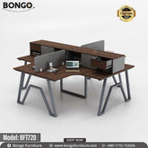 A Bongo Furniture product, model BFT720, a working table with a Antic laminated board top, gray metal frame, and under shelf storage space.