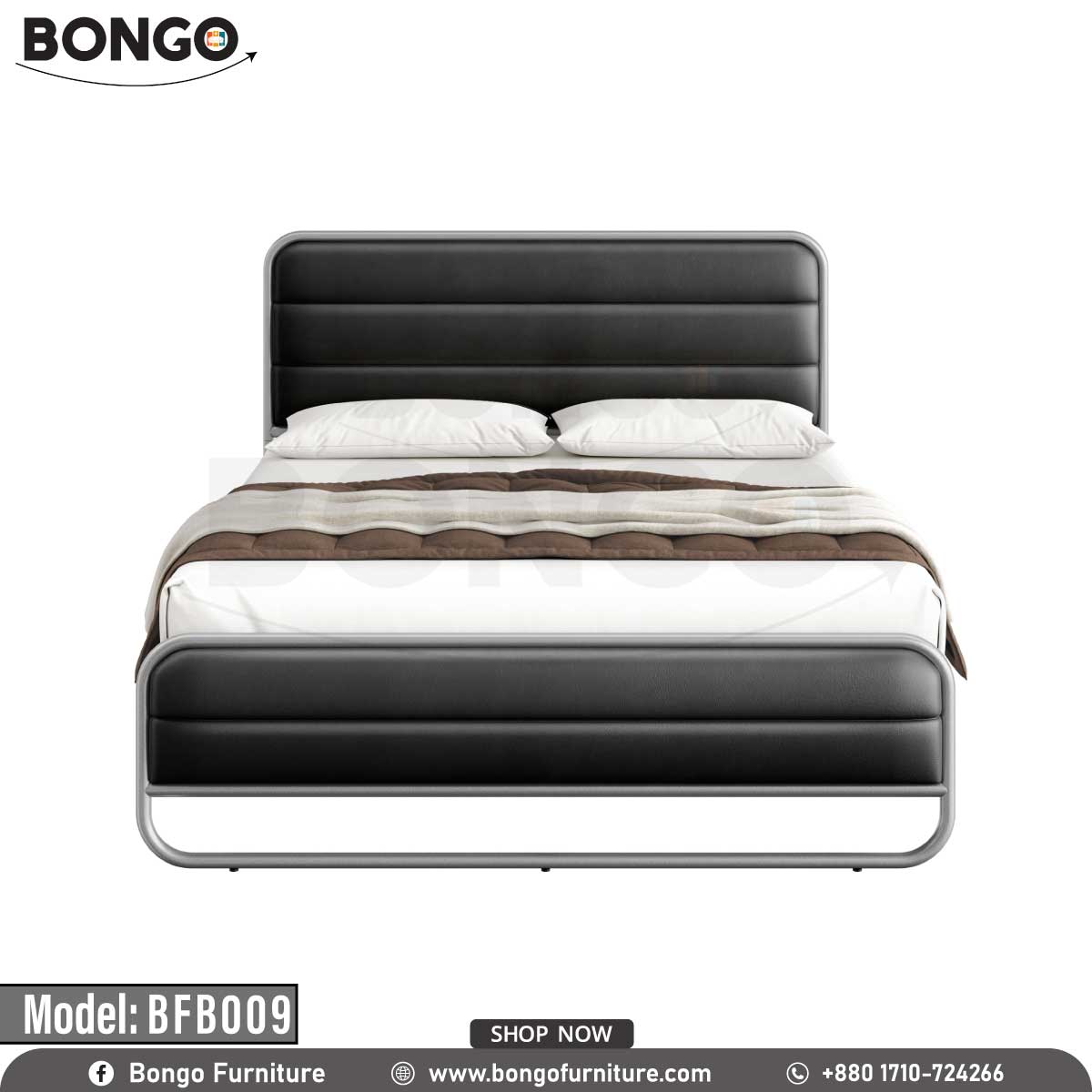 Velvet Queen Size Bed - BFB009.