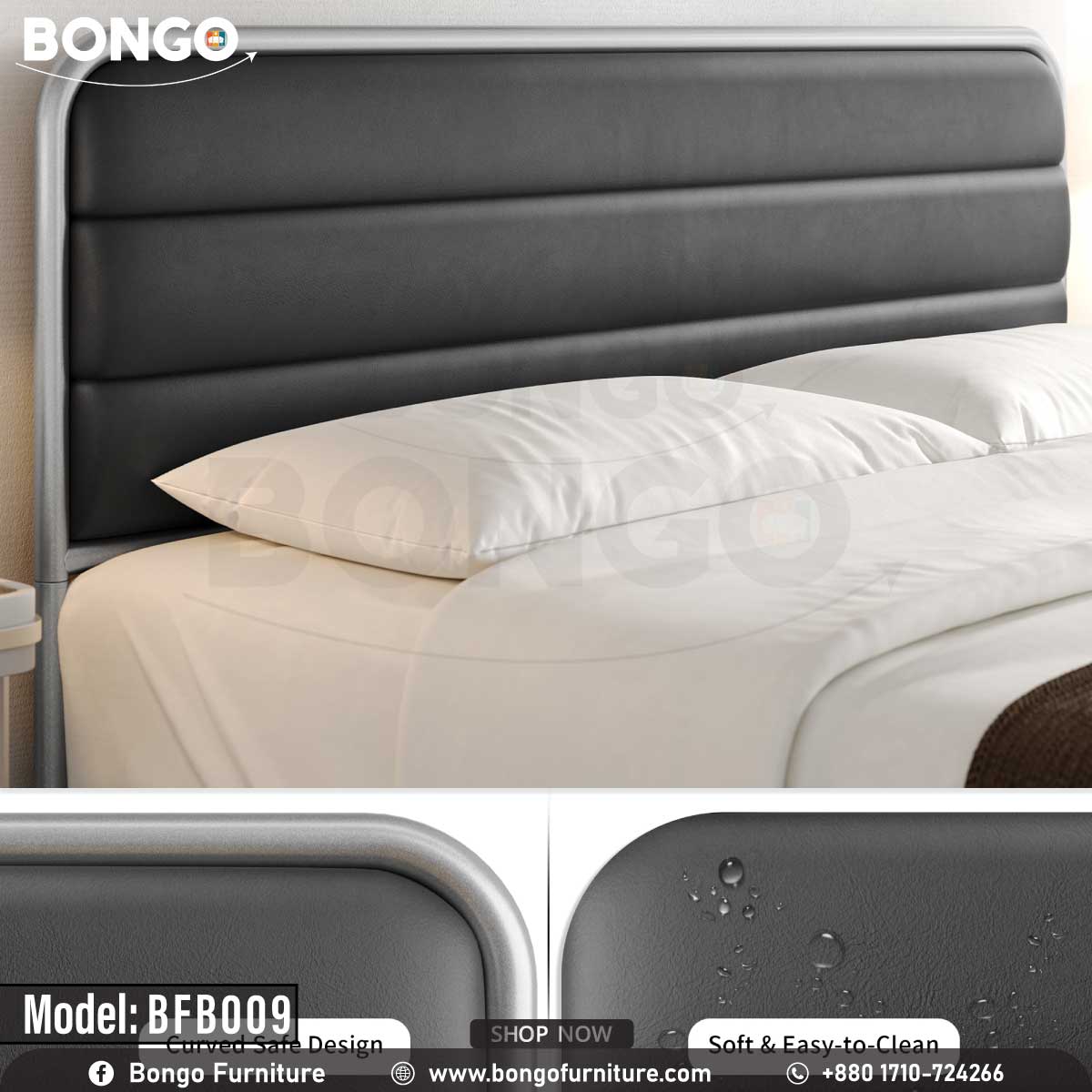 Velvet Queen Size Bed - BFB009.