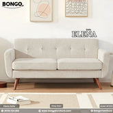 Beige sofa named 'Elena' by Bongo Furniture in a room setting.