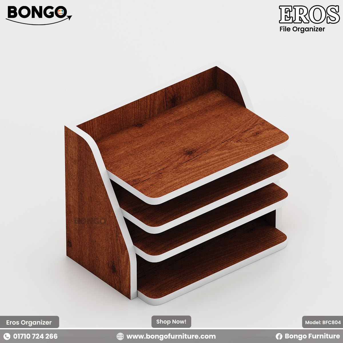 Water Resistant Strong Laminated Board file organizer with 'Bongo' and 'Eros' branding on a white background