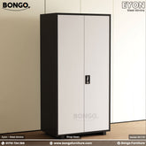 Tall black and white Steel Almira with 'Bongo' branding on a beige wall background.