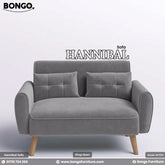 Ash sofa named Hannibal with Bongo Furniture branding on a light gray background