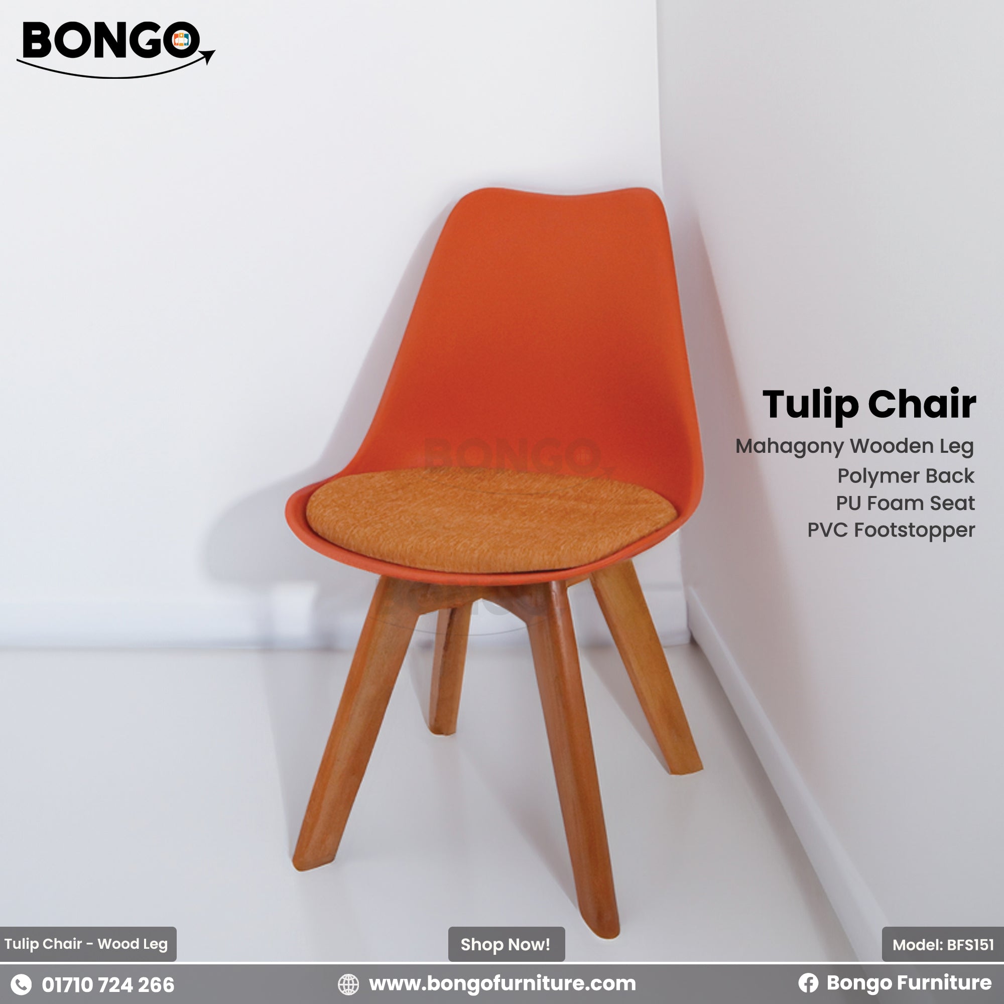 Tulip Chair - Wooden Leg | BFS151.