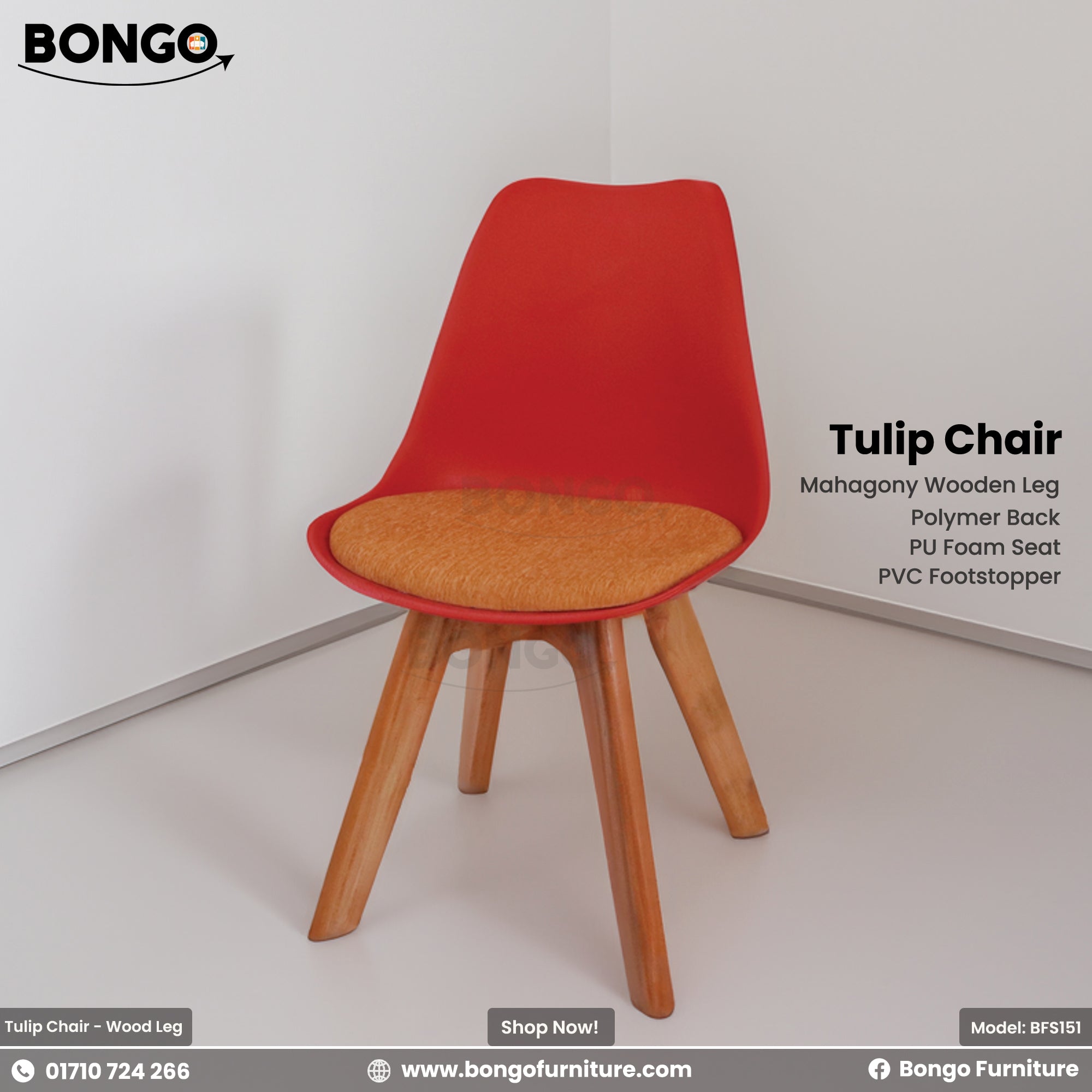 Tulip Chair - Wooden Leg | BFS151.