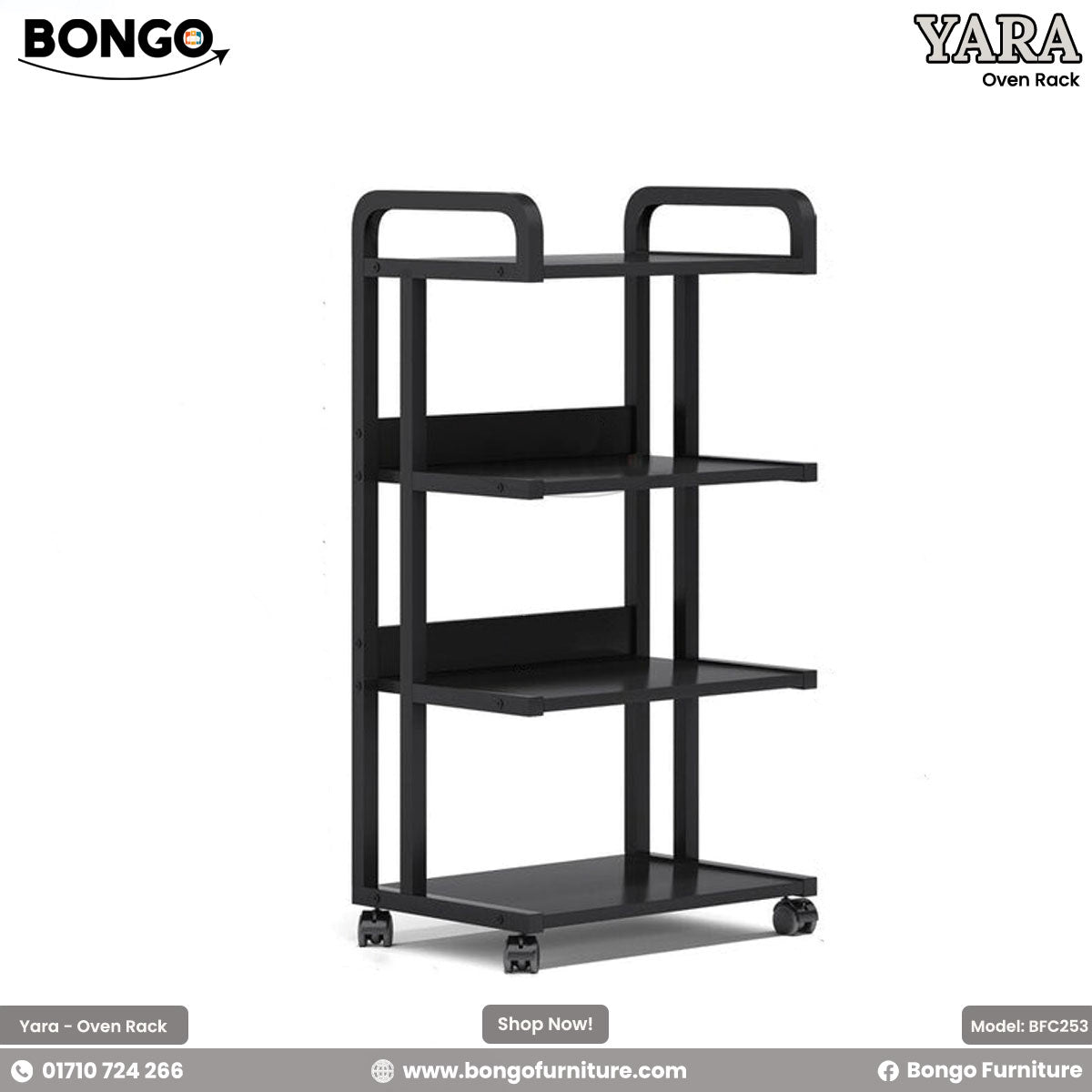 A promotional image of the 'MAGNOLIA Working Table' from BONGO. The long, modern table features a white top with black edge banding and is supported by three white, Z-shaped metal legs. The table is staged as a four-person co-working station, with laptops and accessories at each spot.