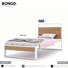 Aura Metallic Bed - BFB007 (Single Size Bed)