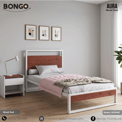 Aura Metallic Bed - BFB007 (Single Size Bed)