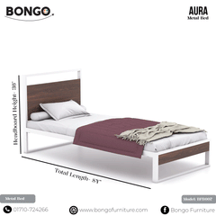 Aura Metallic Bed - BFB007 (Single Size Bed)