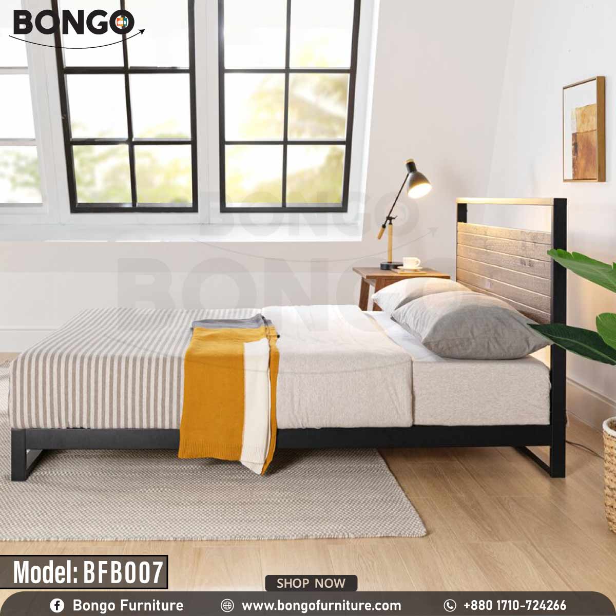 Aura Metallic Bed - BFB007