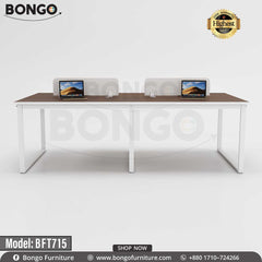 A White Bongo brand workstation with Albino  table tops and drawers, model BFT715, displayed against a plain background.