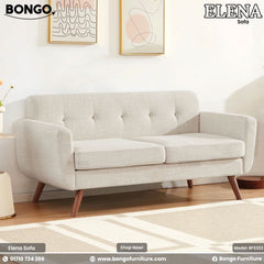 Gray sofa in a living room setting with 'Bongo' branding.