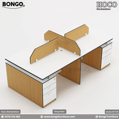 Water Resistant Strong Laminated Board office workstation with white top on a plain background