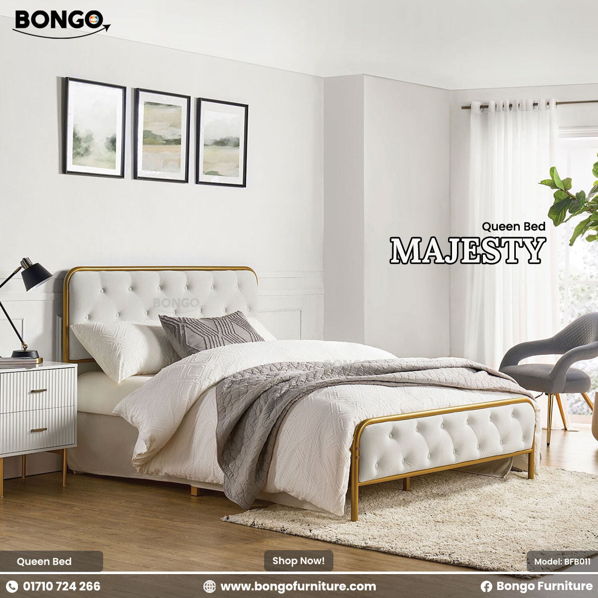 Majesty Queen Size Bed - BFB011