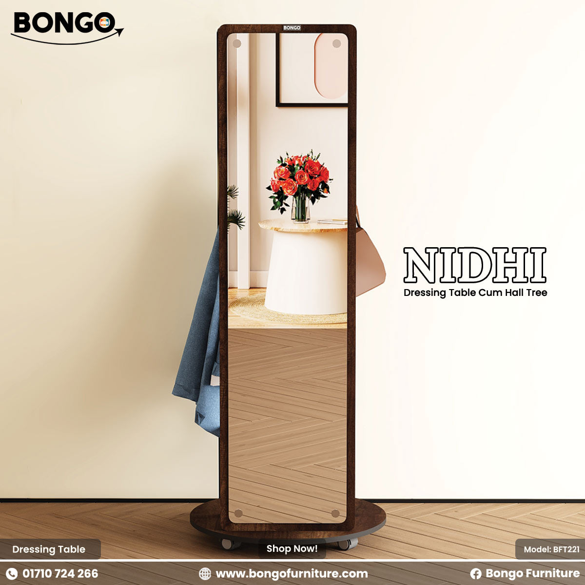 Nidhi - Dressing Table plus Hall Tree | BFT221