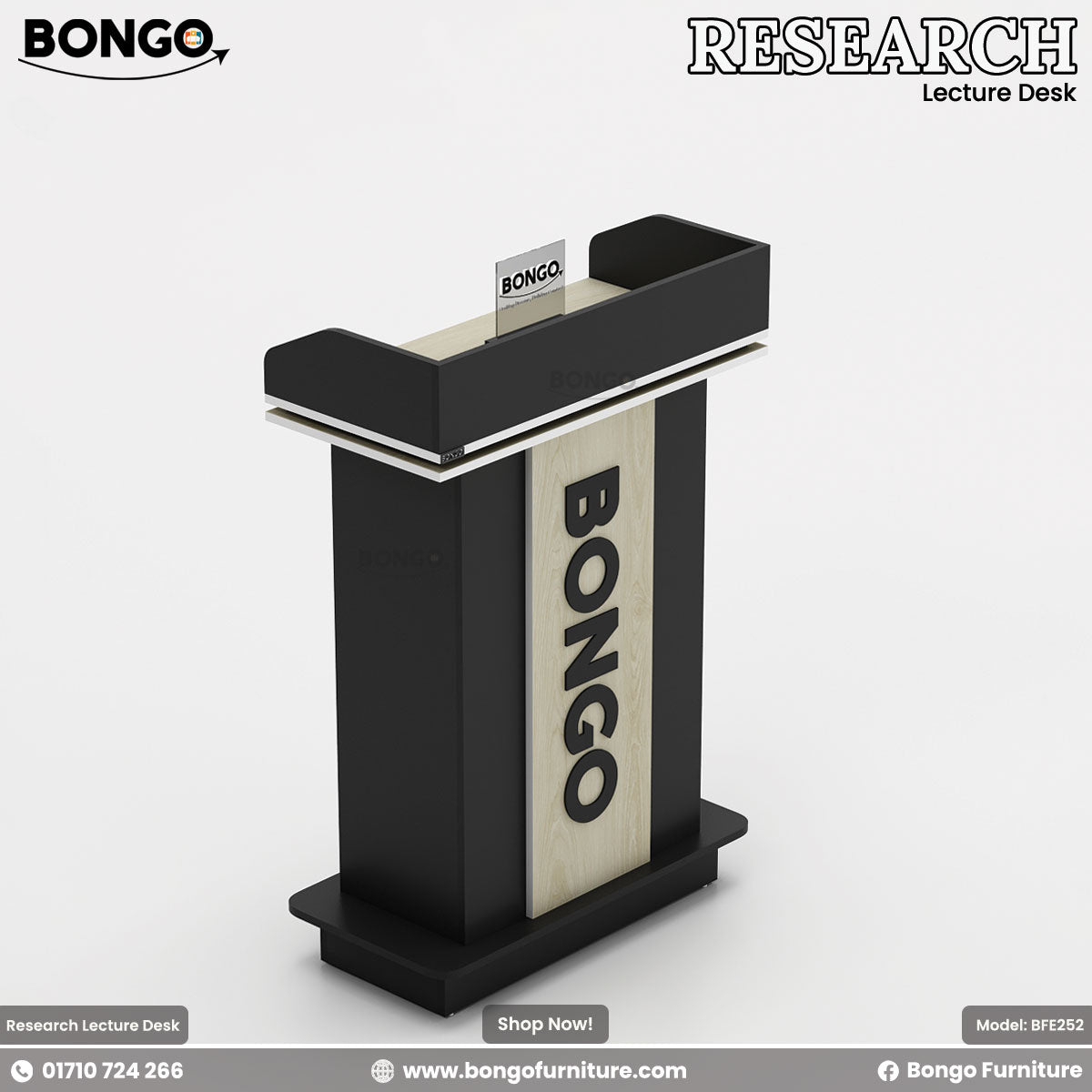 Bongo Research Lecture Desk on a white background
