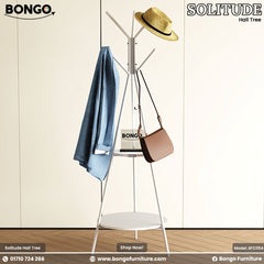 Hanger with clothes and a hat on a white background, featuring Bongo Furniture branding.