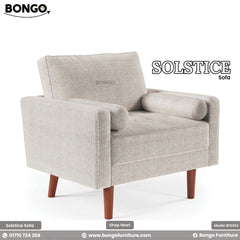 Beige sofa with 'Bongo' branding on a white background